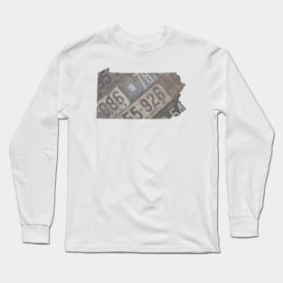 Vintage Pennsylvania License Plate Art Long Sleeve T-Shirt